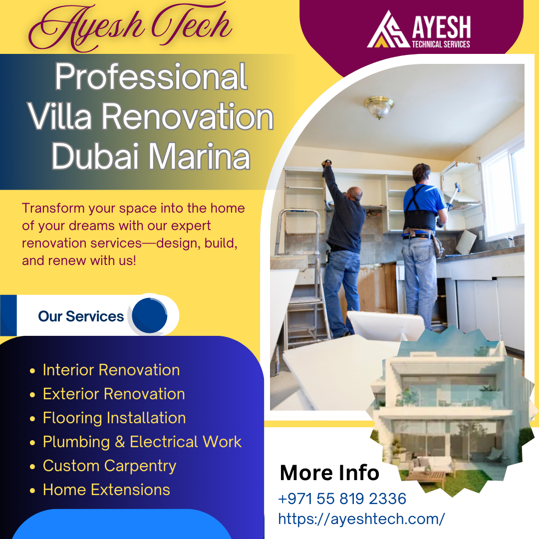 Image showcasing Professional Villa Renovation Dubai Marina - Ayesh Technical Services
