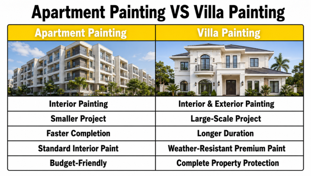 Apartment Painting vs Villa Painting
