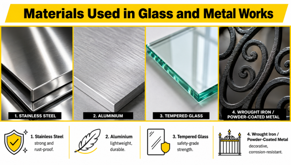 Materials Used in Glass and Metal Works