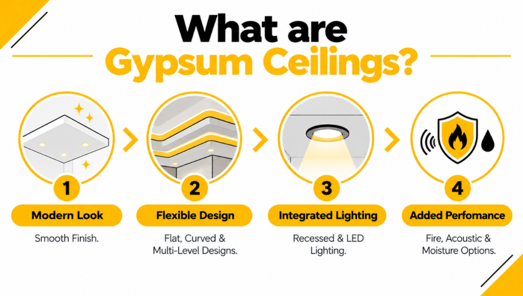 What are gypsum ceilings